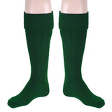 Scottish Square Kilt Hose for Men, Ribbed Socks for USA Shoe Sizes - Green