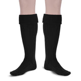 Scottish Bubbles Kilt Hose for Men, Ribbed Socks for USA Shoe Sizes - Black