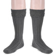 Scottish Square Kilt Hose for Men, Ribbed Socks for USA Shoe Sizes - Light Grey