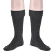 Scottish Square Kilt Hose for Men, Ribbed Socks for USA Shoe Sizes - Charcoal Grey