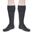 Scottish Bubbles Kilt Hose for Men, Ribbed Socks for USA Shoe Sizes - Charcoal Grey