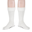 Scottish Square Kilt Hose for Men, Ribbed Socks for USA Shoe Sizes - White