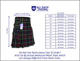Scottish Men's Modern Mackenzie 16oz Tartan Pockets Utility Kilt, Cargo Kilt