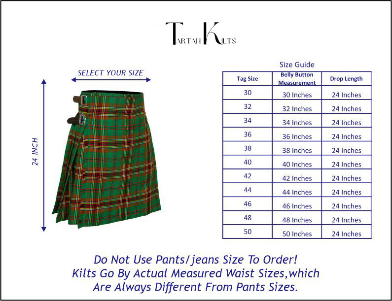 Tara Murphy Tartan Kilt sizes