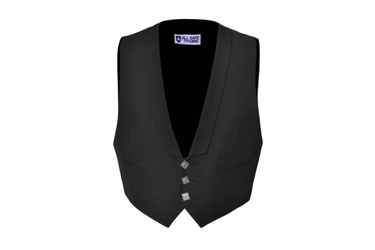 Prince Charlie Black Kilt Waistcoat/Vest - Scottish Elegance for All Your Formal Occasions