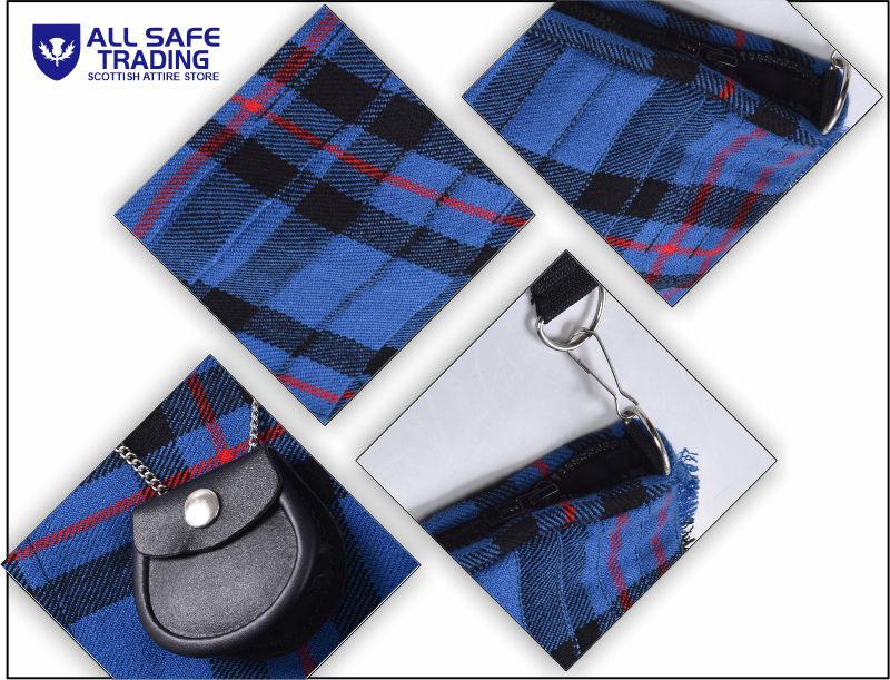 Traditional Scottish Women Tartan Bag Pleated Crossbody Purse - Adjustable Straps, Zip Closure Elliot Modern Tartan