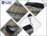 Traditional Scottish Women Tartan Bag Pleated Crossbody Purse - Adjustable Straps, Zip Closure Gordon Weathered Tartan