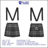 Traditional Scottish Women Tartan Bag Pleated Crossbody Purse - Adjustable Straps, Zip Closure Grey Tartan