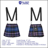 Traditional Scottish Women Tartan Bag Pleated Crossbody Purse - Adjustable Straps, Zip Closure Pride of Scotland Tartan
