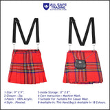 Traditional Scottish Women Tartan Bag Pleated Crossbody Purse - Adjustable Straps, Zip Closure Royal Stewart Tartan