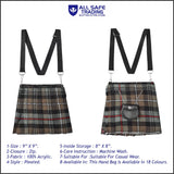Traditional Scottish Women Tartan Bag Pleated Crossbody Purse - Adjustable Straps, Zip Closure Mackenzie Weathered Tartan