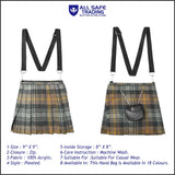 Traditional Scottish Women Tartan Bag Pleated Crossbody Purse - Adjustable Straps, Zip Closure Gordon Weathered Tartan