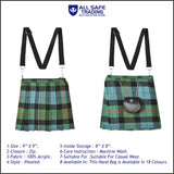 Traditional Scottish Women Tartan Bag Pleated Crossbody Purse - Adjustable Straps, Zip Closure Gunn Ancient Tartan