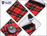 Traditional Scottish Women Tartan Bag Pleated Crossbody Purse - Adjustable Straps, Zip Closure Wallace Tartan
