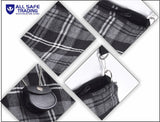 Traditional Scottish Women Tartan Bag Pleated Crossbody Purse - Adjustable Straps, Zip Closure Granite Tartan