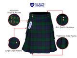 Scottish Men's Modern Black Watch 16oz Tartan Pockets Utility Kilt, Cargo Kilt