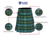 Scottish Men's Modern Gunn Ancient 16oz Tartan Pockets Utility Kilt, Cargo Kilt
