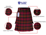 Scottish Men's Modern Macdonald 16oz Tartan Pockets Utility Kilt, Cargo Kilt