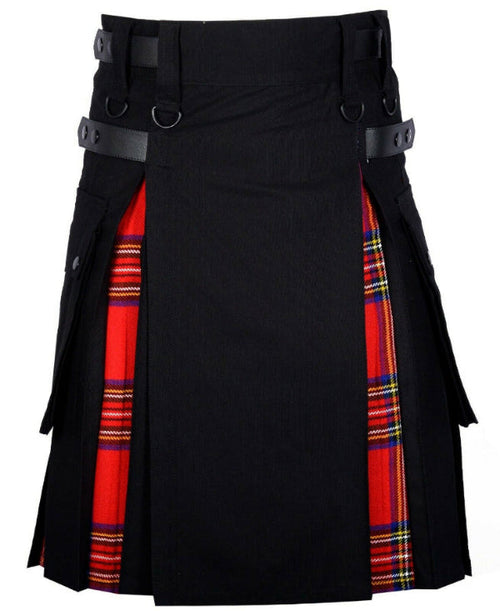 Men's Royal Stewart Tartan Hybrid Kilt with Cargo Pockets, Utility Kilt